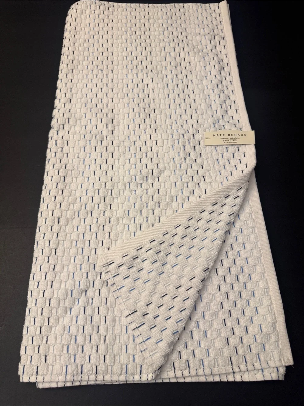 6pc NATE BERKUS 100% Cotton Plaid Bath Towel Set - Made in Turkey